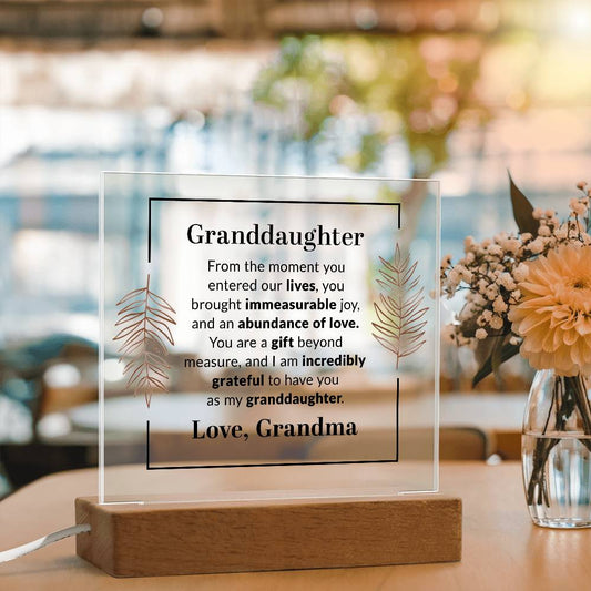 For Granddaughter | Printed Square Acrylic Plaque