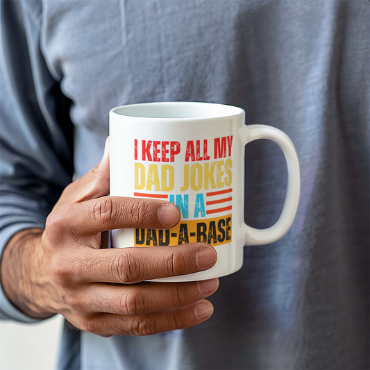 I Keep All My Dad Jokes | Elevate your coffee experience with our custom-made ceramic mug